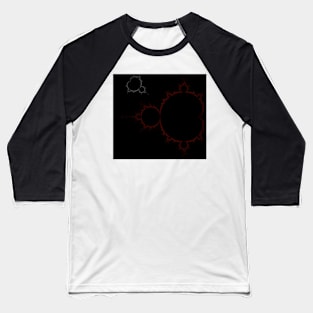 Mandelbrot Set Fractal Simple I red/black Baseball T-Shirt